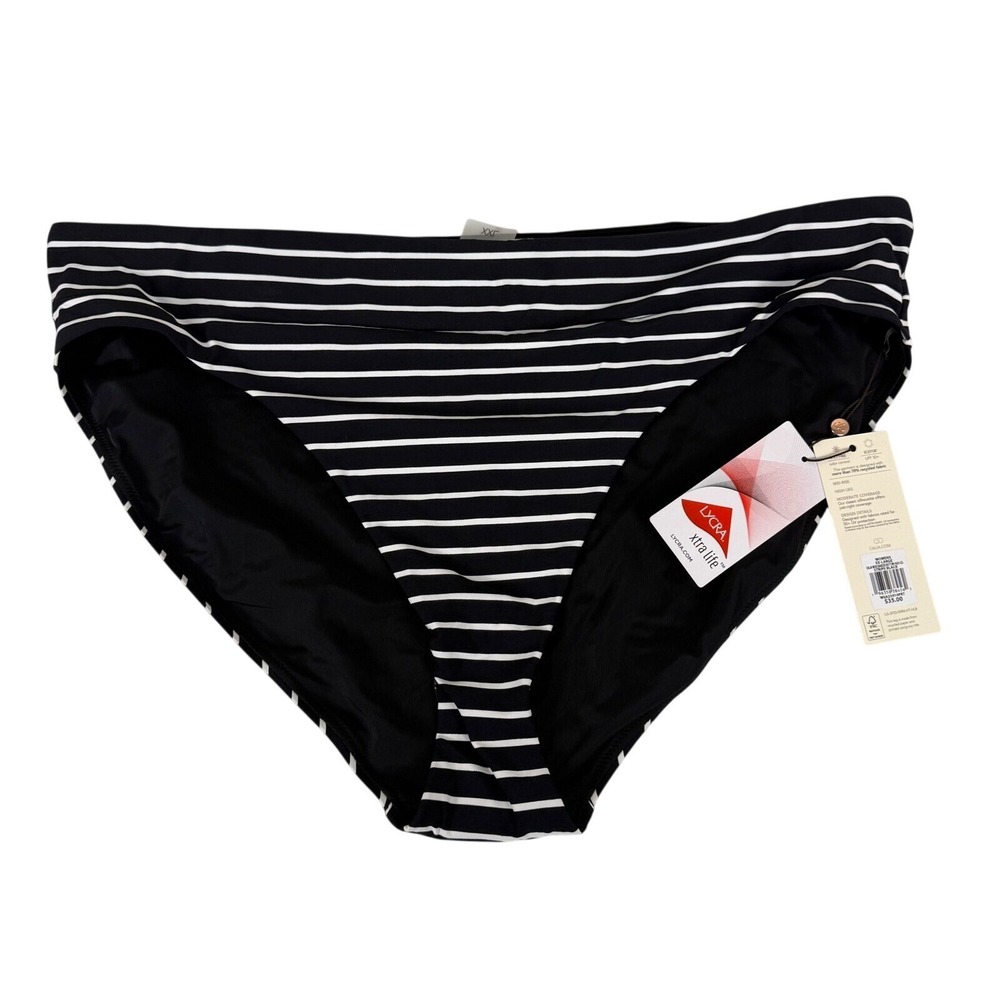 Calia by Carrie Underwood Womens XXL Black White Swimsuit Bottom Mid Rise